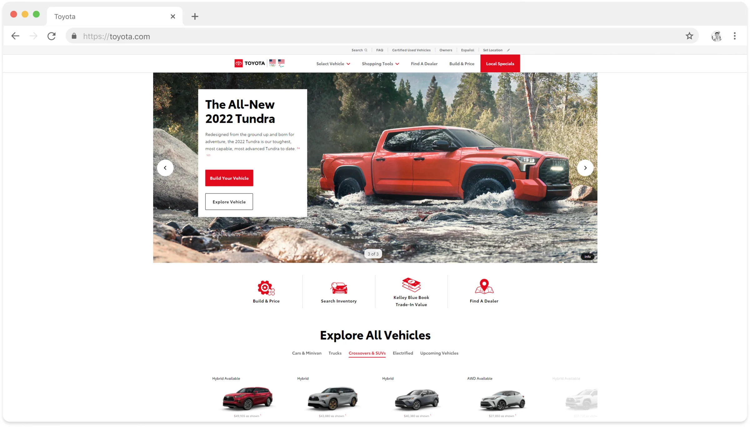 Toyota website user experience redesign