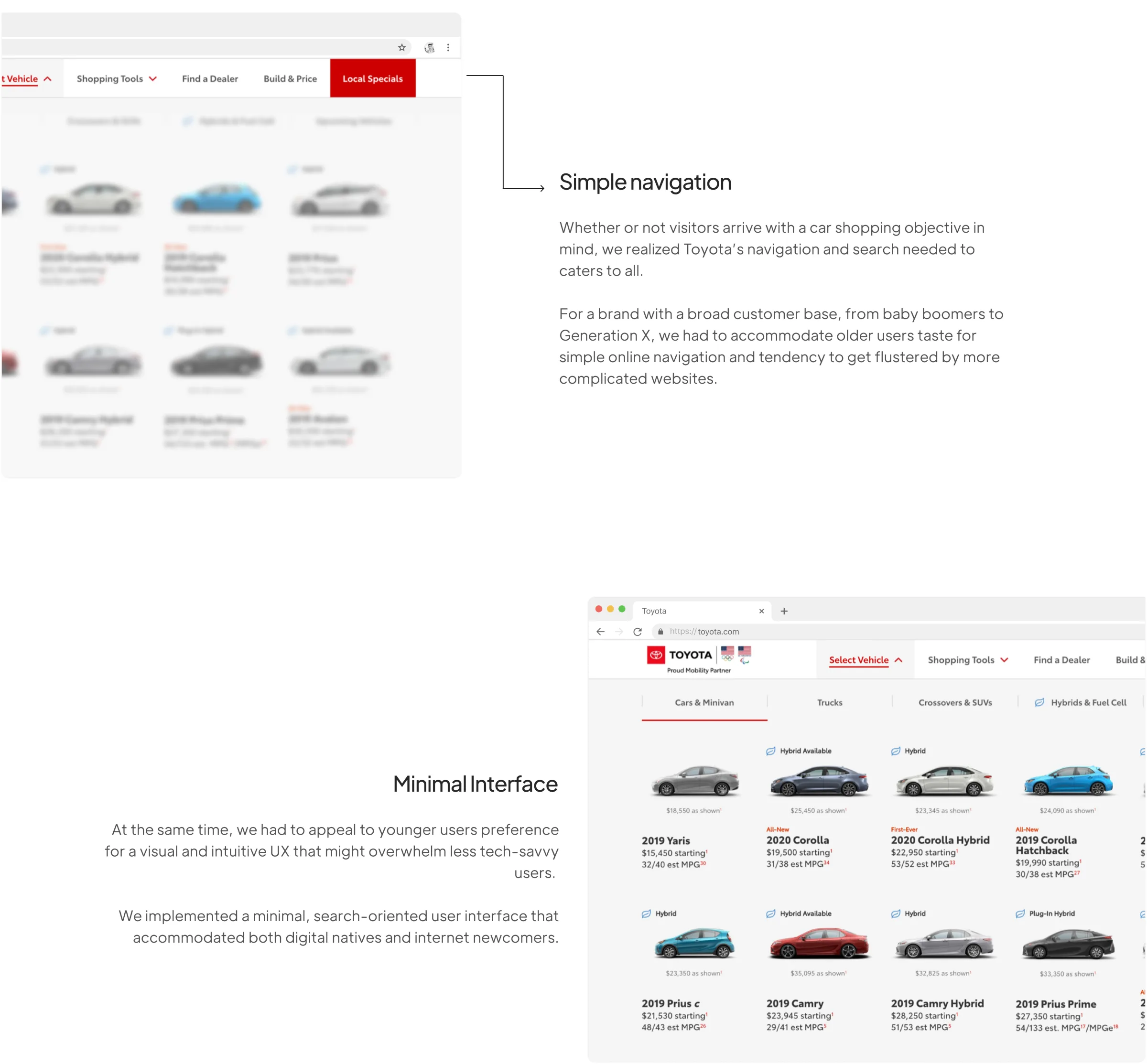 Toyota vehicle discovery experience